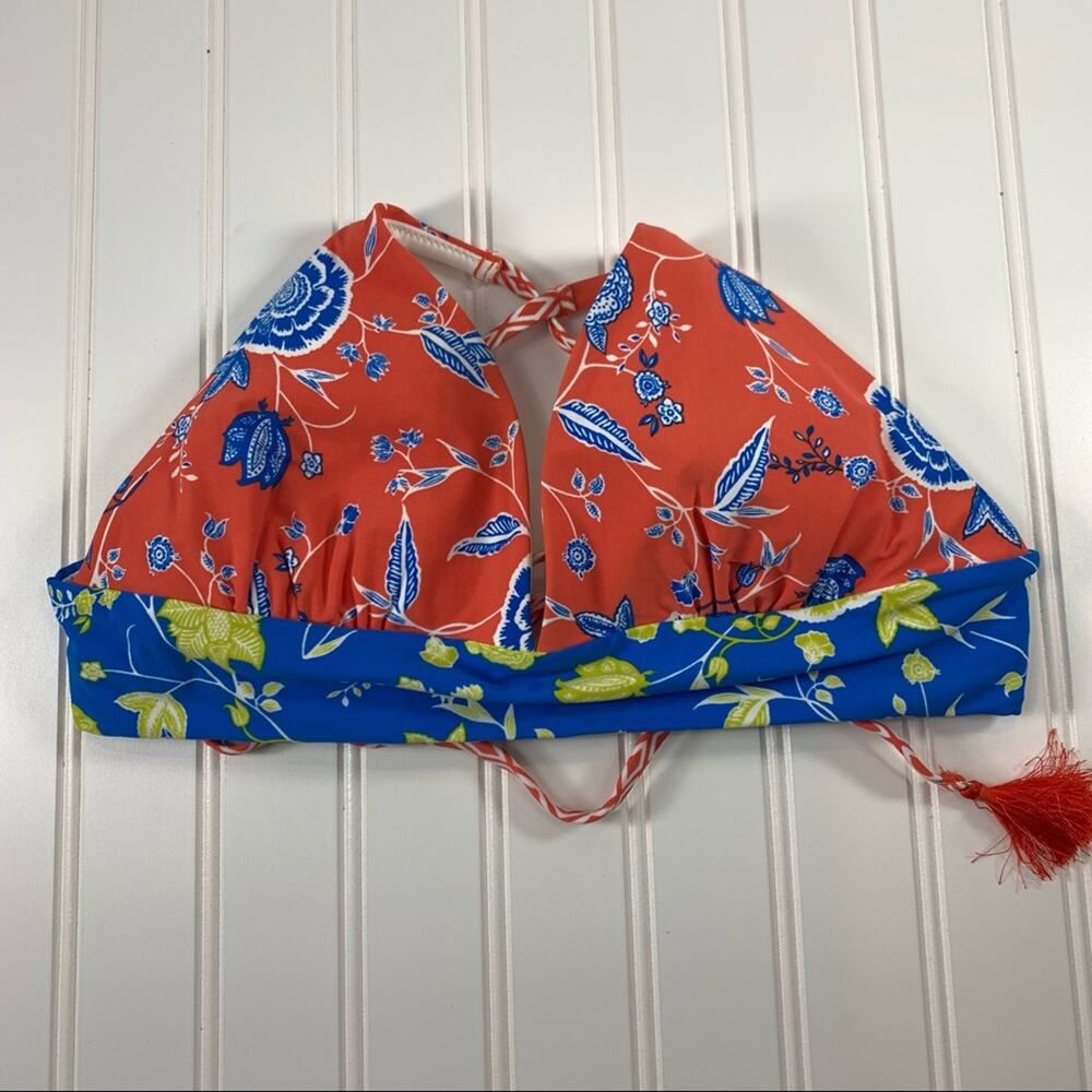 Lands’ End Triangle Bikini Top Sz Small Orange.